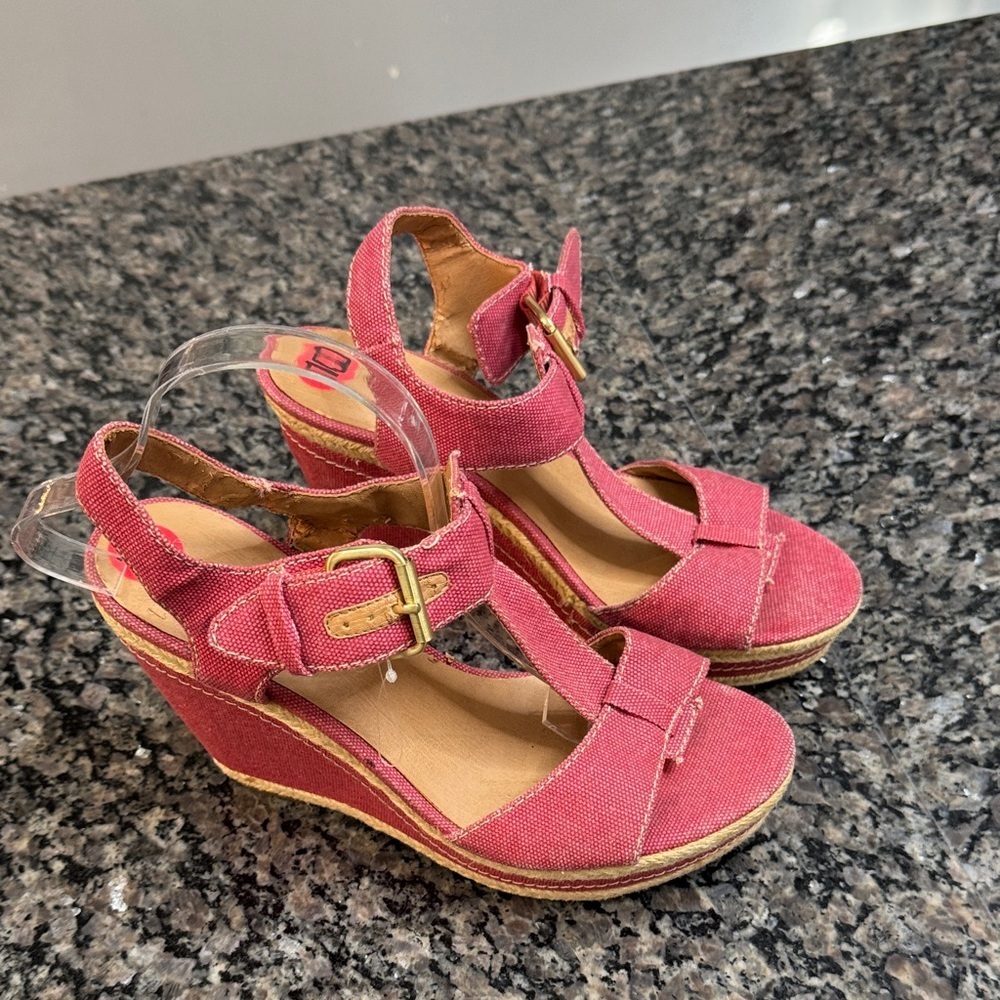 Franco Sarto red espadrilles Wedge Sandals 10 - Picture 3 of 15